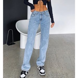 White Fox Fashion Society Mid Rise Jeans